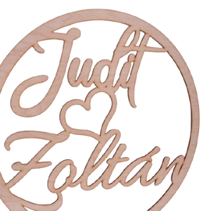 Esküvői háttér dekoráció � gravírozott nevek, monogram, Esküvő, Dekoráció, Helyszíni dekor, Gravírozás, pirográfia, MESKA