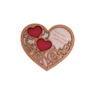 Szív alakú gravírozható gyűrűtartó, többféle, Esküvő, Kiegészítők, Gyűrűtartó & Gyűrűpárna, Gravírozás, pirográfia, MESKA