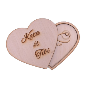 Szív alakú gravírozható gyűrűtartó tetővel - esküvő - kiegészítők - gyűrűtartó & gyűrűpárna - Meska.hu