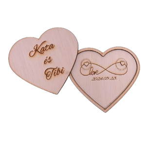 Szív alakú gravírozható gyűrűtartó tetővel - esküvő - kiegészítők - gyűrűtartó & gyűrűpárna - Meska.hu