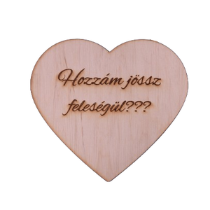 Gravírozott szív gyűrű tartó,hozzám jössz féleségül felirattal, Esküvő, Kiegészítők, Gyűrűtartó & Gyűrűpárna, Gravírozás, pirográfia, MESKA