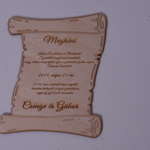 Gravírozott fa meghívó-Esküvői meghívó - esküvő - meghívó & kártya - meghívó - Meska.hu