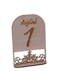 Gravírozott asztalszámívó, Esküvő, Dekoráció, Tábla & Jelzés, Gravírozás, pirográfia, MESKA