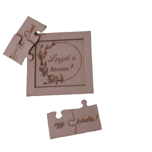 Gravírozott tanu felkérő puzzle - esküvő - meghívó & kártya - tanú felkérő - Meska.hu
