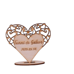 Gravírozott esküvői köszönőajándék � szív, Esküvő, Emlék & Ajándék, Köszönőajándék, Gravírozás, pirográfia, MESKA