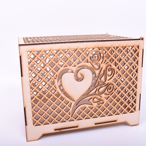 Gravírozott esküvői pénzgyűjtő doboz, Esküvő, Emlék & Ajándék, Nászajándék, Nászajándék gyűjtők, Gravírozás, pirográfia, MESKA