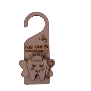 Gravírozott fogtündér kilincstábla, Otthon & Életmód, Dekoráció, Ajtó- és ablak dekoráció, Ajtókilincs tábla, Gravírozás, pirográfia, MESKA