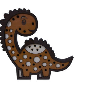 Gravírozott gyerek lámpa � Dínó, Baba - mama, Babaszoba dekoráció, Éjszakai fény, Gravírozás, pirográfia, MESKA