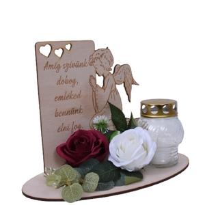 Gravírozott sírdísz � angyal, Otthon & Életmód, Vallás, Temetkezési tárgy, Sírdísz, kegyeleti dísz, Gravírozás, pirográfia, MESKA