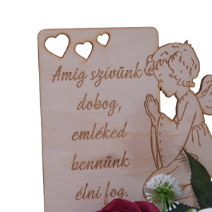 Gravírozott sírdísz � angyal - otthon & életmód - vallás - temetkezési tárgy - sírdísz, kegyeleti dísz - Meska.hu