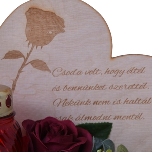 Gravírozott szív sírdísz - otthon & életmód - vallás - temetkezési tárgy - sírdísz, kegyeleti dísz - Meska.hu