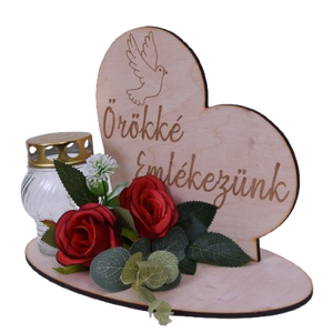 Gravírozott szív sírdísz - otthon & életmód - vallás - temetkezési tárgy - sírdísz, kegyeleti dísz - Meska.hu