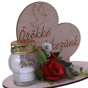 Gravírozott szív sírdísz - otthon & életmód - vallás - temetkezési tárgy - sírdísz, kegyeleti dísz - Meska.hu