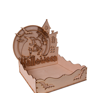 Gravírozott halloween cukorka kínáló - otthon & életmód - dekoráció - halloween - halloweeni dekoráció - Meska.hu