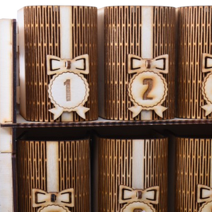 Gravírozott adventi kalendárium-könyvespolc - karácsony - adventi díszek - adventi naptár - Meska.hu