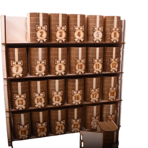 Gravírozott adventi kalendárium-könyvespolc - karácsony - adventi díszek - adventi naptár - Meska.hu