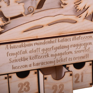 Gravírozott egyedi Adventi kalendárium � mikulás szánja - karácsony - adventi díszek - adventi naptár - Meska.hu