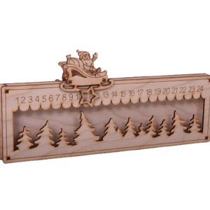 Gravírozott Karácsonyi állítható naptár LED világítással - karácsony - adventi díszek - adventi naptár - Meska.hu
