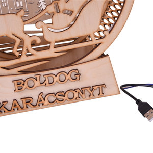 Gravírozott Karácsonyi dekoráció LED-es világítással - karácsony - karácsonyi lakásdekoráció - karácsonyi fénydekoráció - Meska.hu