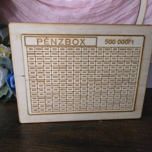 Gravírozott fa persely 500.000.- - Meska.hu