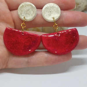 Rubin Holdfény - ékszer - fülbevaló - lógó fülbevaló - Meska.hu