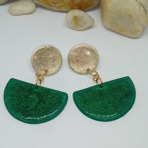 Smaragd Holdfény - ékszer - fülbevaló - lógó fülbevaló - Meska.hu