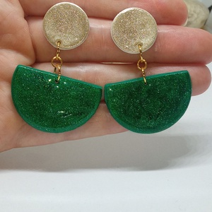 Smaragd Holdfény - ékszer - fülbevaló - lógó fülbevaló - Meska.hu