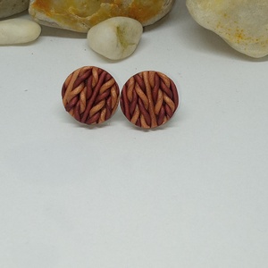 Kötött mintás bedugós fülbevaló , Ékszer, Fülbevaló, Klipsz, Ékszerkészítés, MESKA