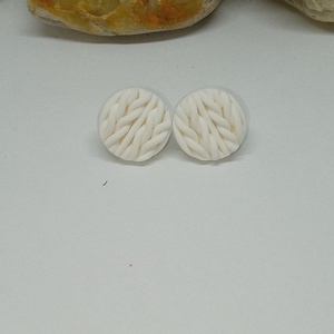 Kötött mintás bedugós fülbevaló , Ékszer, Fülbevaló, Klipsz, Ékszerkészítés, MESKA