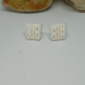 Kötött mintás bedugós fülbevaló , Ékszer, Fülbevaló, Klipsz, Ékszerkészítés, MESKA