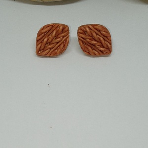 Kötött mintás bedugós fülbevaló , Ékszer, Fülbevaló, Klipsz, Ékszerkészítés, MESKA