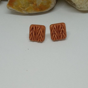 Kötött mintás bedugós fülbevaló , Ékszer, Fülbevaló, Klipsz, Ékszerkészítés, MESKA