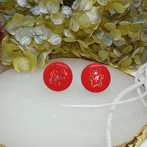 Karácsonyi mintás bedugós fülbevaló , Ékszer, Fülbevaló, Klipsz, Ékszerkészítés, MESKA