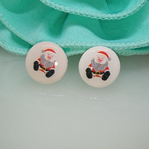 Mikulás mintás bedugós fülbevaló , Ékszer, Fülbevaló, Klipsz, Ékszerkészítés, MESKA
