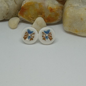 Karácsonyi mintás bedugós fülbevaló , Ékszer, Fülbevaló, Klipsz, Ékszerkészítés, MESKA