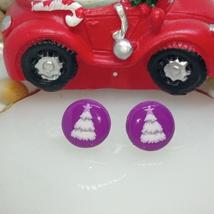 Karácsonyi mintás bedugós fülbevaló , Ékszer, Fülbevaló, Klipsz, Ékszerkészítés, MESKA