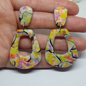 Cirmos,színes fülbevaló  - ékszer - fülbevaló - lógó fülbevaló - Meska.hu