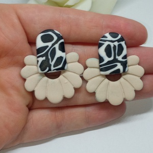 Krém színű margaréta - ékszer - fülbevaló - klipsz - Meska.hu