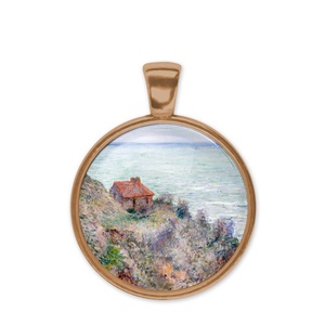 Üveglencsés medál Monet-tájképpel - ékszer - nyaklánc - medál - Meska.hu