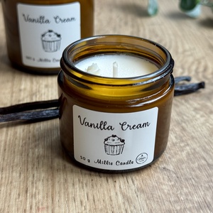 Vanilla Cream - kézműves szójagyertya 50/100 g - otthon & életmód - gyertya, illat, aroma - gyertya - Meska.hu