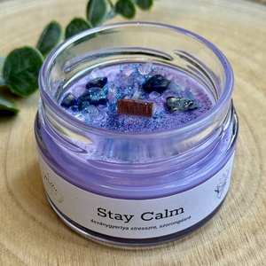 Stay Calm ásványgyertya, Otthon & Életmód, Gyertya, illat, aroma, Gyertya, Gyertya-, mécseskészítés, MESKA
