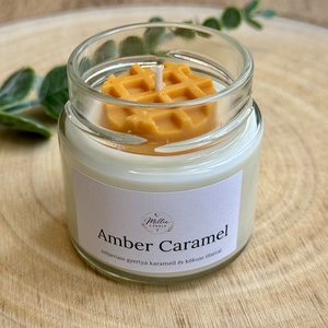 Amber Caramel gyertya, Otthon & Életmód, Gyertya, illat, aroma, Gyertya, Gyertya-, mécseskészítés, MESKA