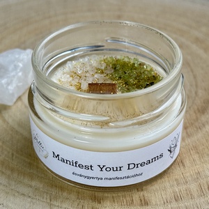 Manifest Your Dreams ásványgyertya, Otthon & Életmód, Gyertya, illat, aroma, Gyertya, Gyertya-, mécseskészítés, MESKA