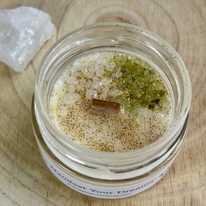 Manifest Your Dreams ásványgyertya - otthon & életmód - gyertya, illat, aroma - gyertya - Meska.hu