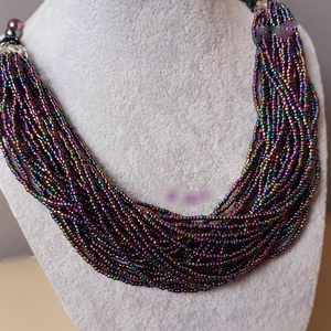 Bíbor éj - ékszer - nyaklánc - gyöngyös nyaklánc - Meska.hu