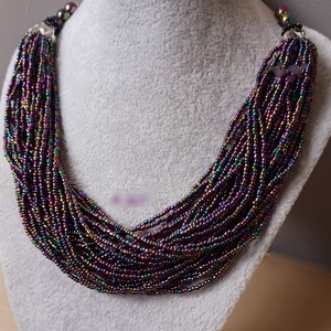 Bíbor éj - ékszer - nyaklánc - gyöngyös nyaklánc - Meska.hu