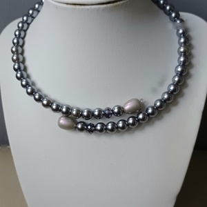 Nyaktekercs, Ékszer, Nyaklánc, Gyöngyös nyaklánc, Gyöngyfűzés, gyöngyhímzés, MESKA