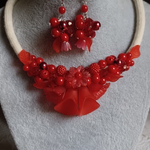 szerelmes harangvirág, Ékszer, Ékszerszett, Gyöngyfűzés, gyöngyhímzés, MESKA