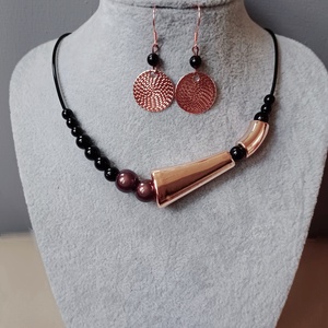 rózsaarany csillogása, Ékszer, Ékszerszett, Gyöngyfűzés, gyöngyhímzés, MESKA