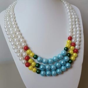 kaláris bujáki pasztel színekkel  - ékszer - nyaklánc - gyöngyös nyaklánc - Meska.hu